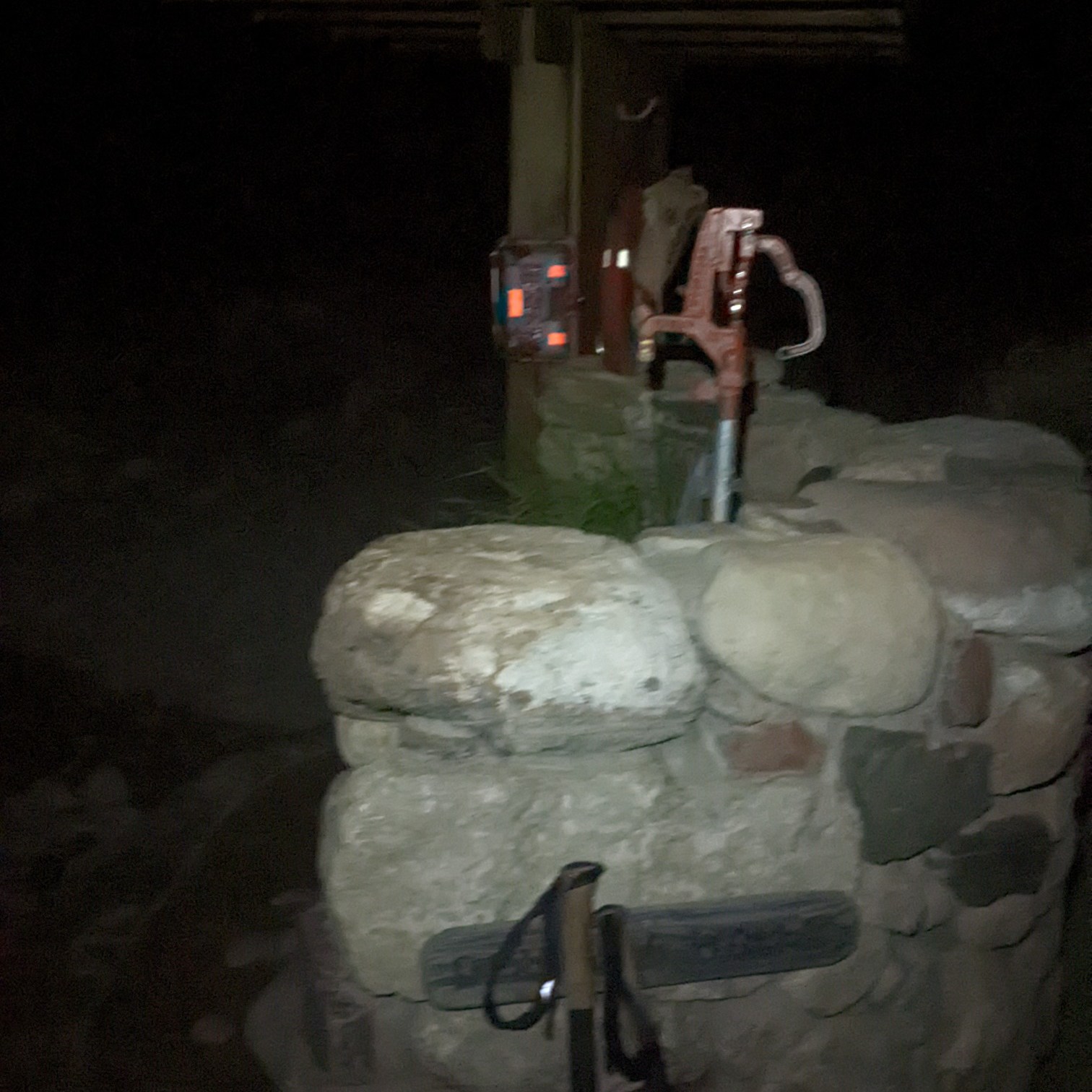 the working pump is shorter and behind the wall 1
